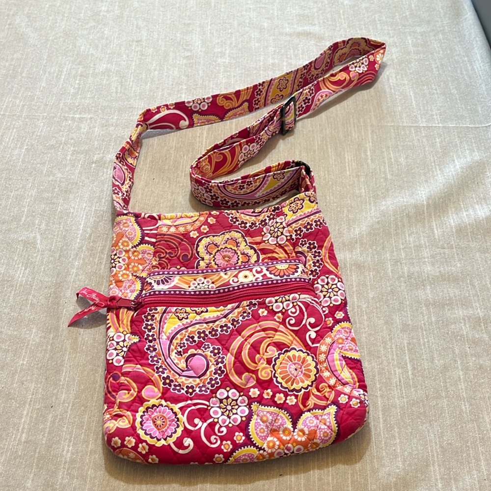 Vera Bradley Raspberry Fizz Hipster Crossbody Approximately 9”x11”
